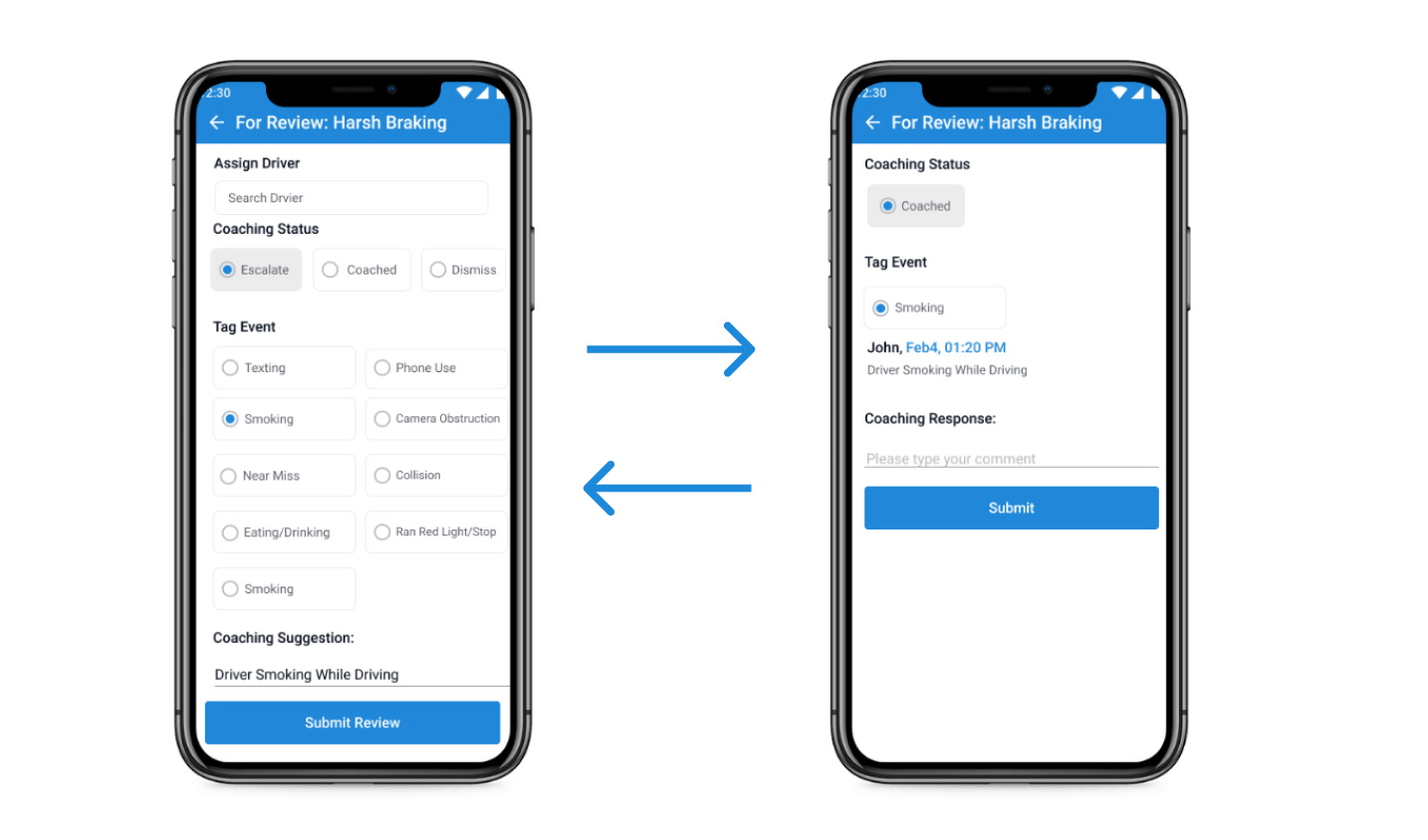 Driver Feedback and Acknowledgement