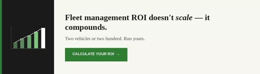 Fleet management ROI compounds for small fleets — calculate yours with GoFleet's ROI calculator. Fleet management ROI compounds for small fleets — calculate yours with GoFleet's ROI calculator.
