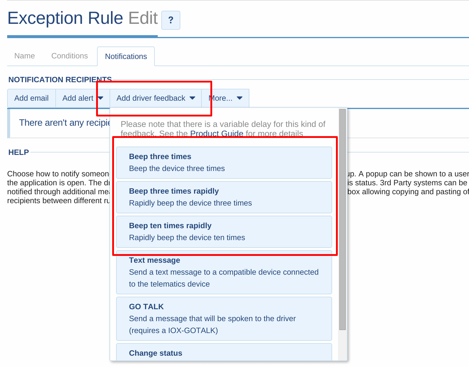 Geotab Exception Rule Add Drive Feedback