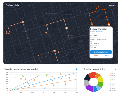 delivery monitoring and tracking solution display