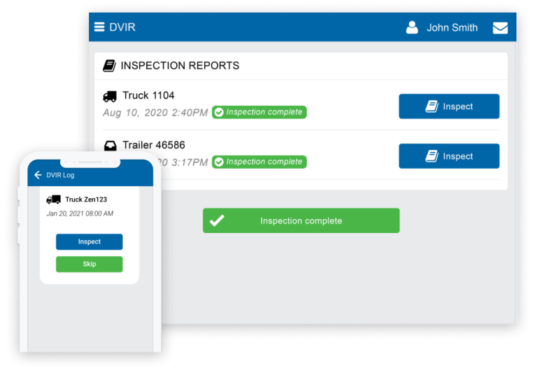 Driver Vehicle Inspection Reports (DVIR)