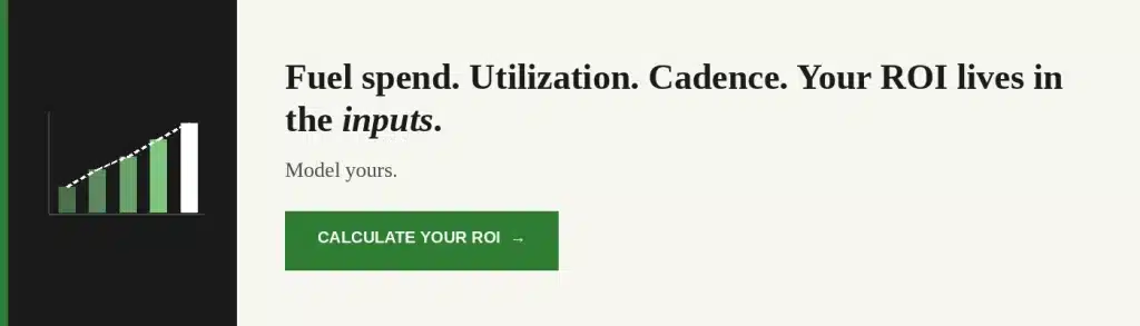 Fleet management ROI calculator modeling fuel spend, vehicle utilization, and operational cadence in one dashboard Fleet management ROI calculator modeling fuel spend, vehicle utilization, and operational cadence in one dashboard