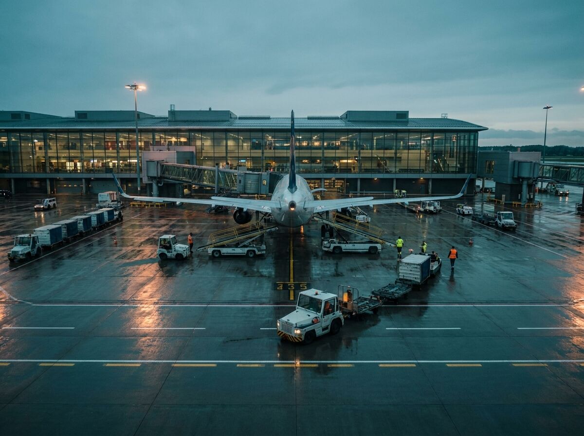 Airport operations scene: Airlines