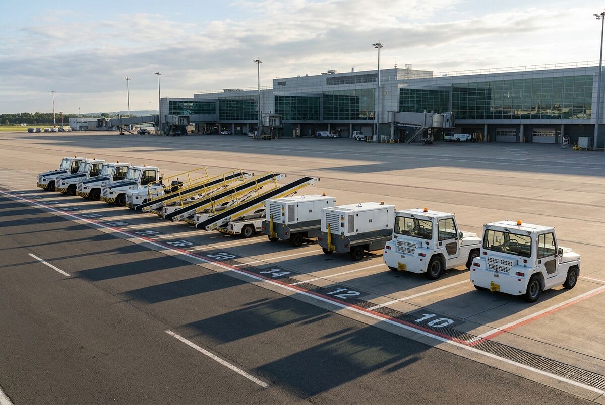 Airport operations scene: GSE rental companies